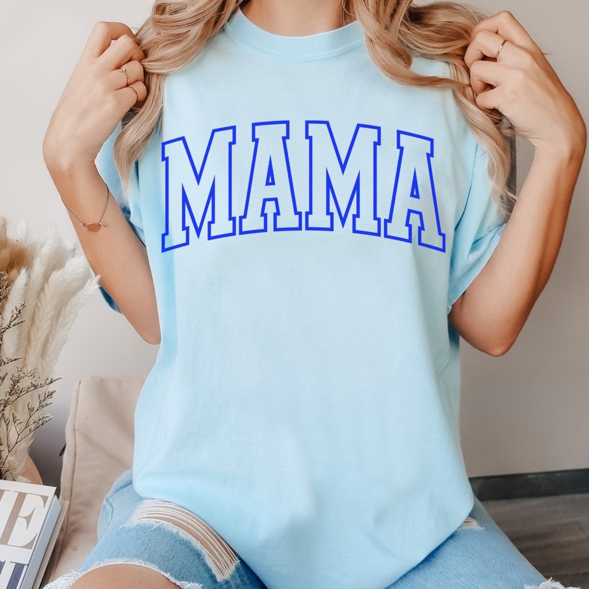 Blue Mama Puff Comfort Color Tee - Limeberry Designs