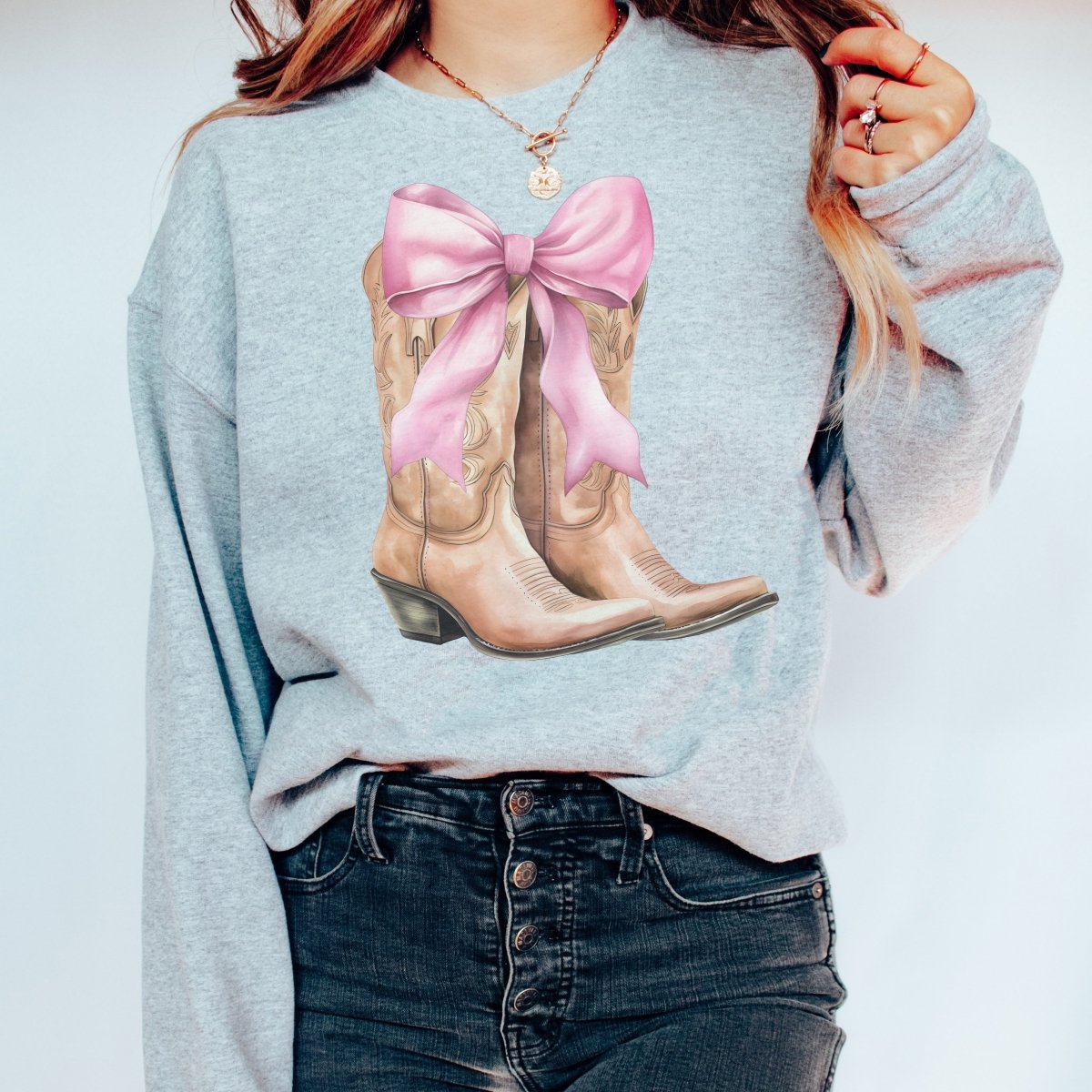 Boots and Bows Crew Sweatshirt - Limeberry Designs