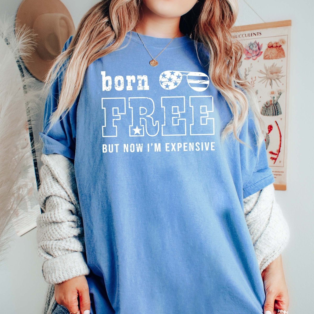 Born Free 4th of July Comfort Color Tee - Limeberry Designs