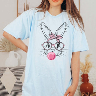 Bunny Blowing Bubble with Heart Glasses Tee - Limeberry Designs