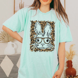 Bunny Glasses Leopard Tee - Limeberry Designs