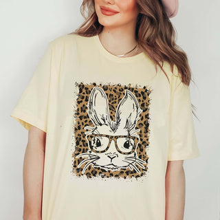 Bunny Glasses Leopard Tee - Limeberry Designs