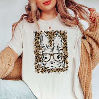 Bunny Glasses Leopard Tee - Limeberry Designs