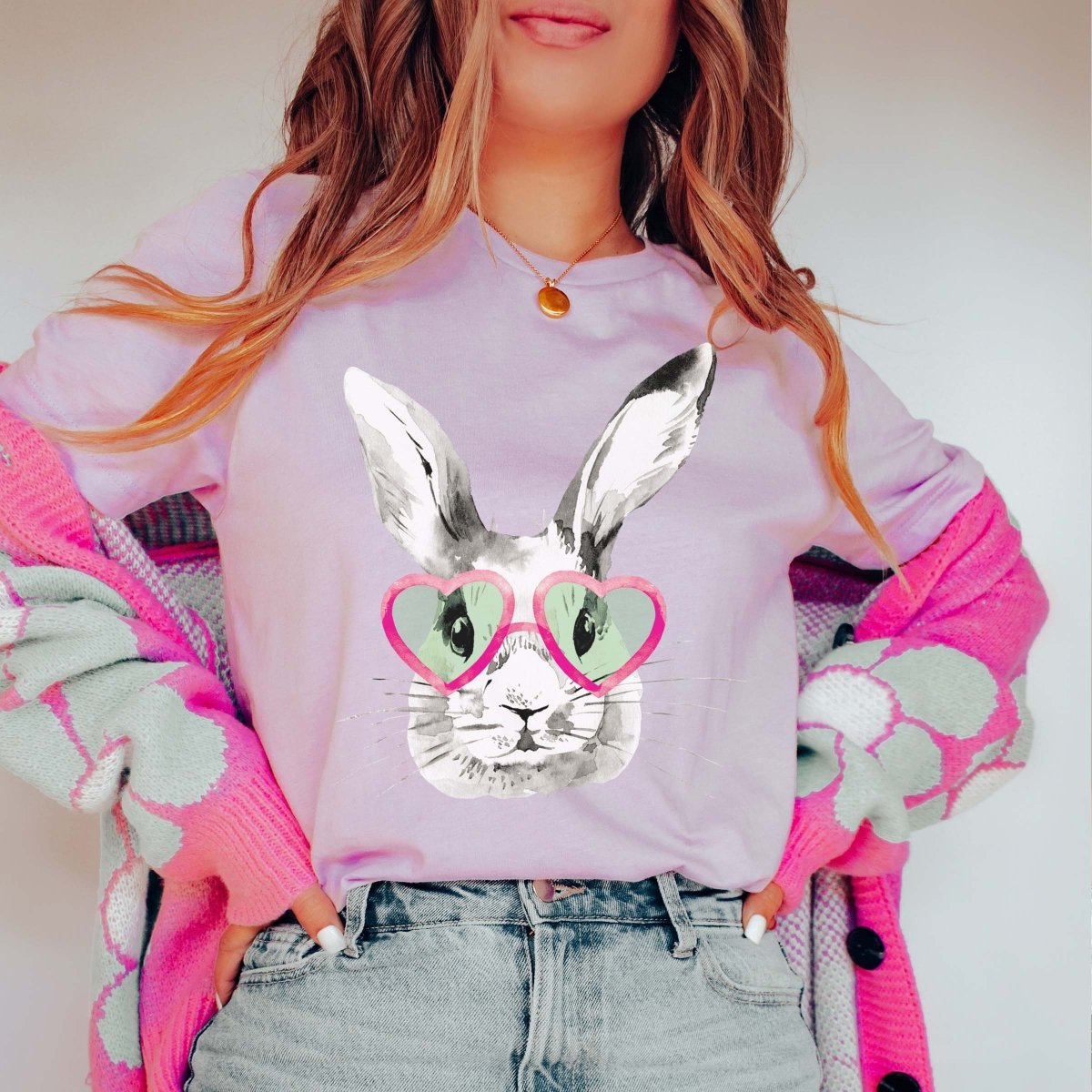 Bunny Heart Glasses Tee - Limeberry Designs