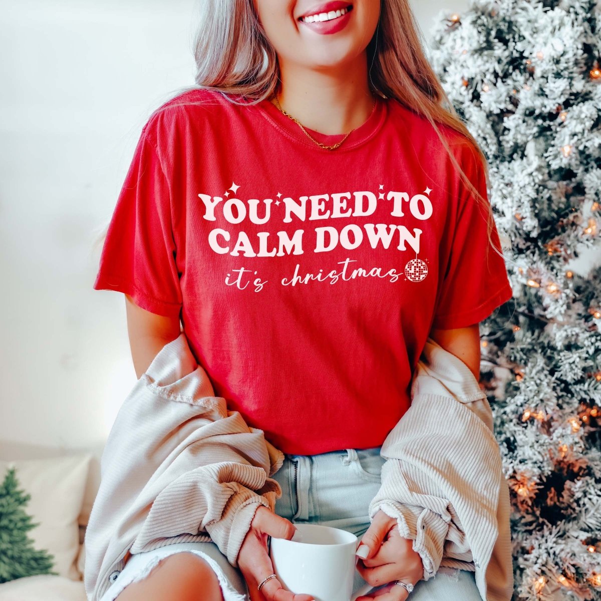 Calm Down it is Christmas Wholesale Tee - Limeberry Designs