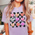 Candy Hearts Checkered Comfort Color Tee - Limeberry Designs