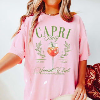 Capri Italy Social Club Comfort Color Tee - Limeberry Designs