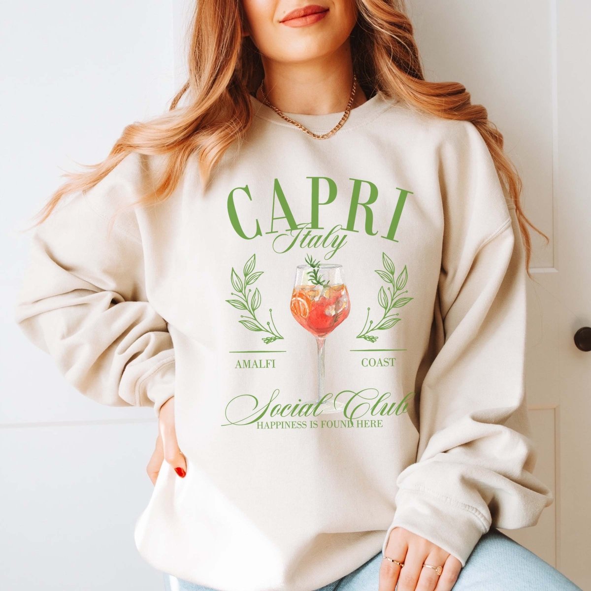 Capri Italy Social Club Wholesale Crew Sweatshirt - Limeberry Designs