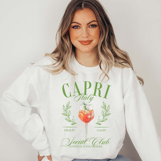 Capri Italy Social Club Wholesale Crew Sweatshirt - Limeberry Designs