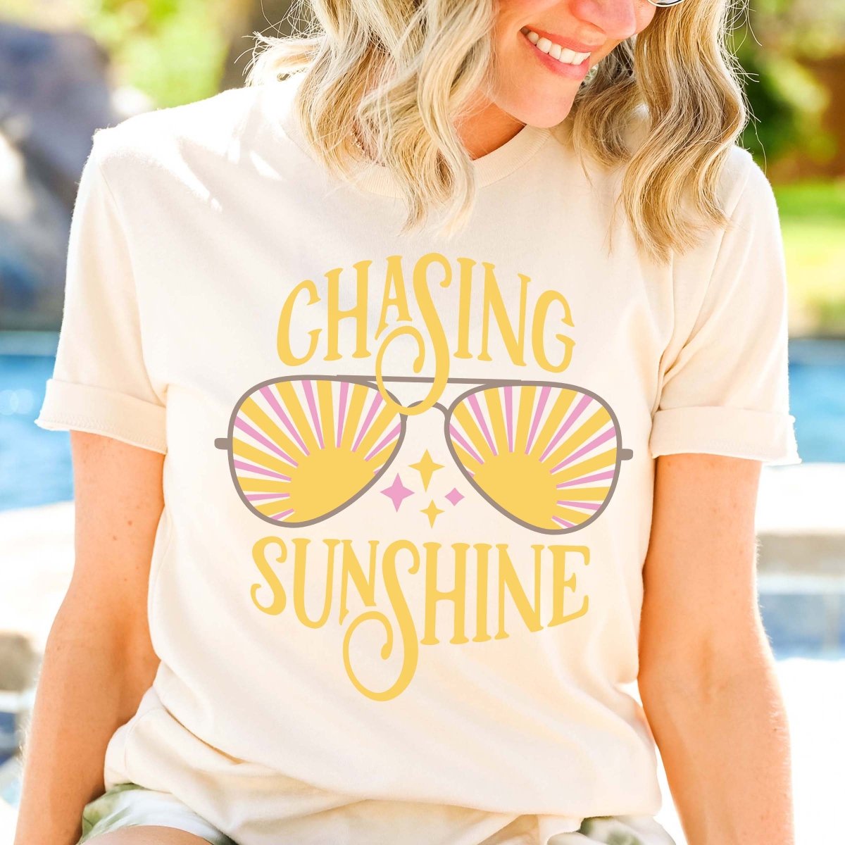 Chasing Sunshine Sun Glasses Wholesale Tee - Limeberry Designs