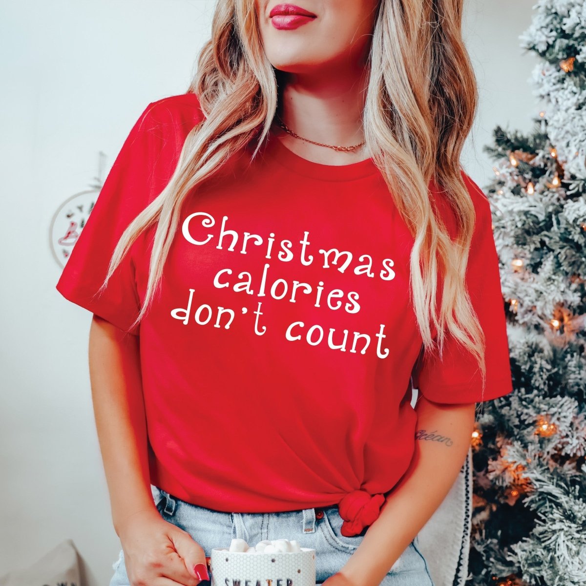 Christmas Calories Dont Count Bella Graphic Wholesale Tee - Limeberry Designs