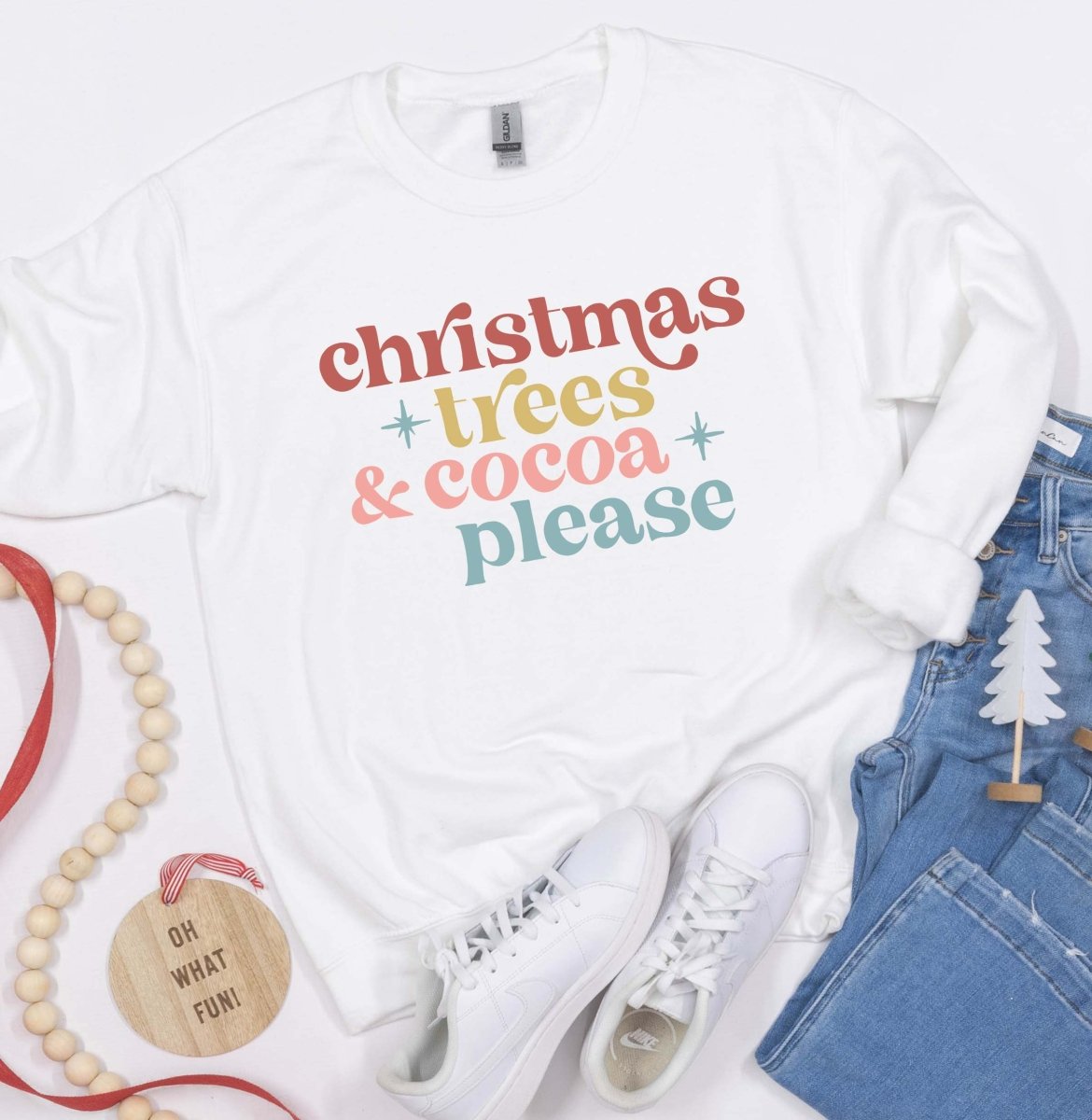 Christmas Trees and Cocoa Wholesale Crewneck Sweatshirt - Limeberry Designs