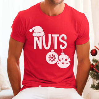 Couple Christmas Chest & Nuts Bella Graphic Tee - Limeberry Designs