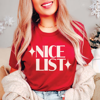 Couple Christmas Naughty & Nice Bella Graphic Tee - Limeberry Designs