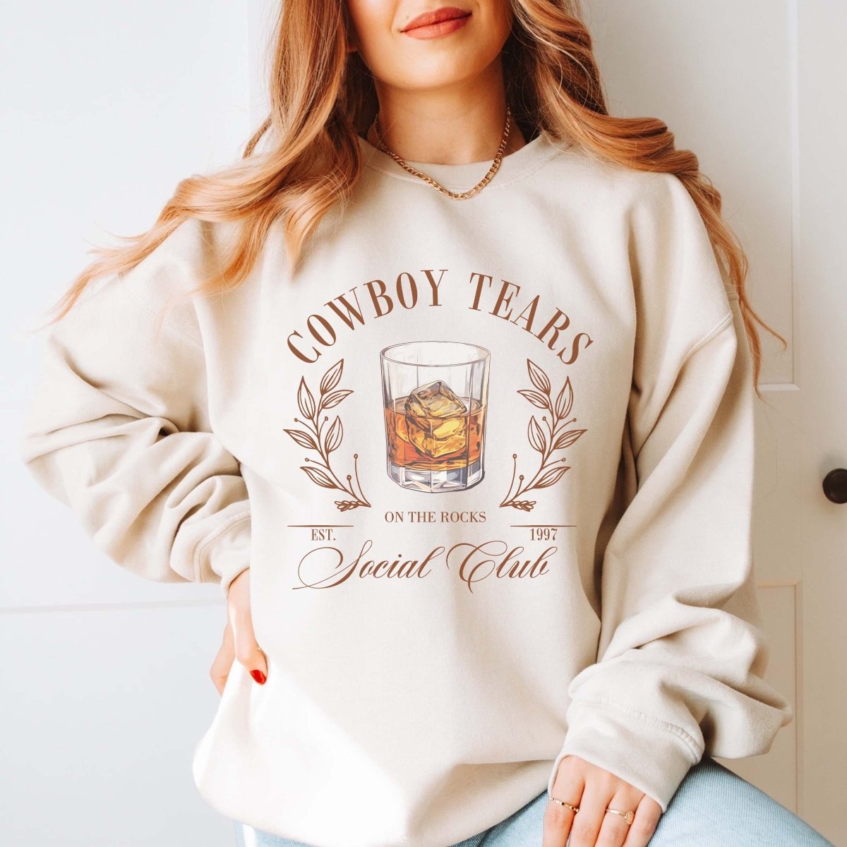 Cowboy Tears Social Club Crew Sweatshirt - Limeberry Designs
