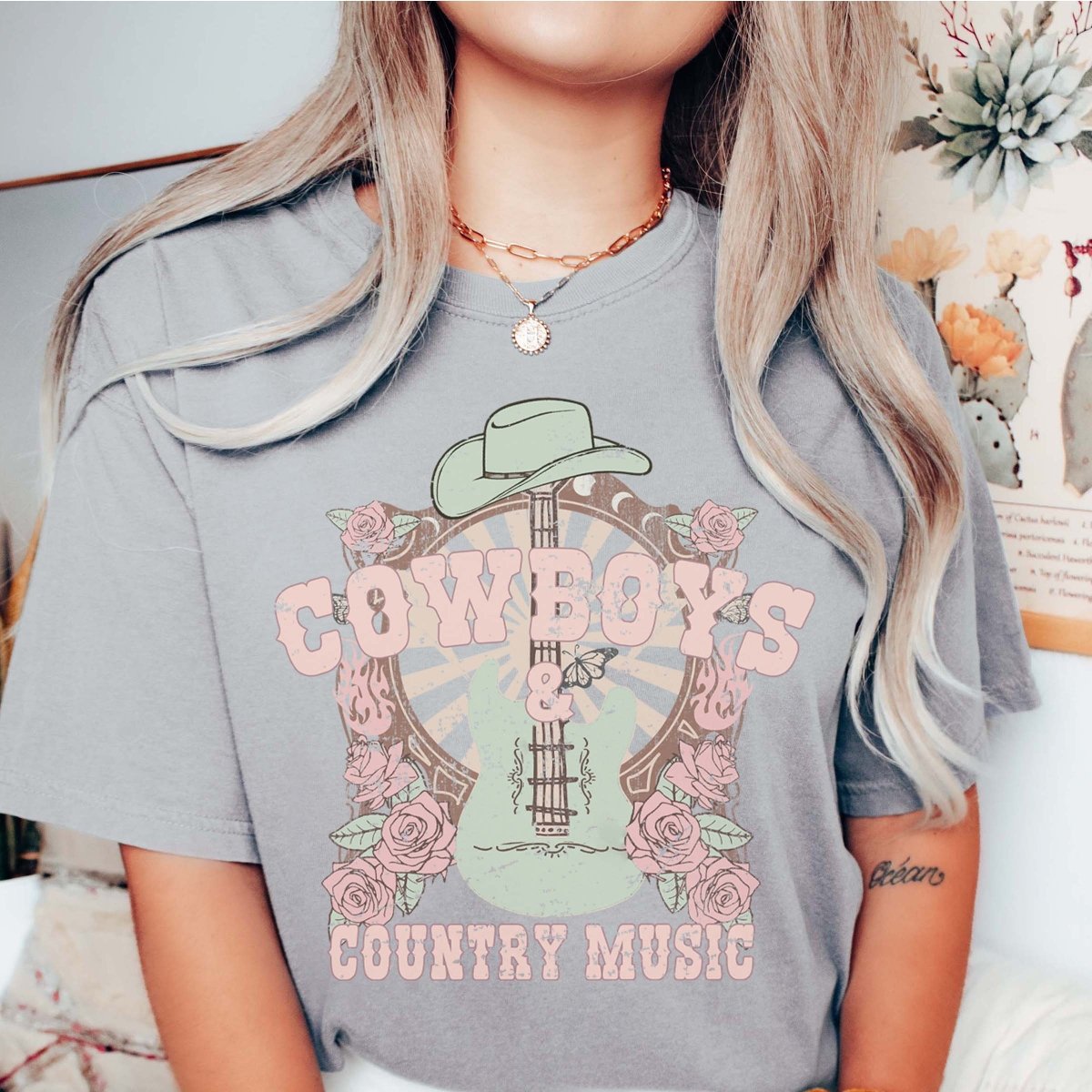 Cowboys & Country Music Comfort Color Tee - Limeberry Designs