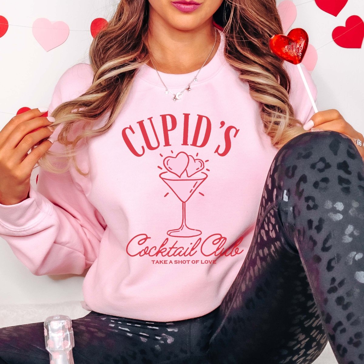 Cupid's Cocktail Club Crew Sweatshirt - Limeberry Designs
