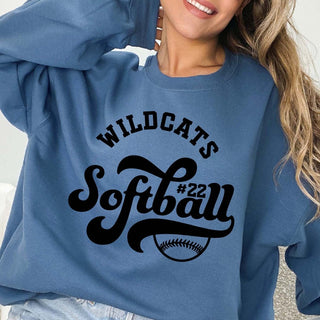 CUSTOM SOFTBALL TEAM & NUMBER | Crew Sweatshirts - Limeberry Designs