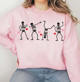 Dancing Skeleton Hearts Wholesale Crewneck Sweatshirt - Limeberry Designs