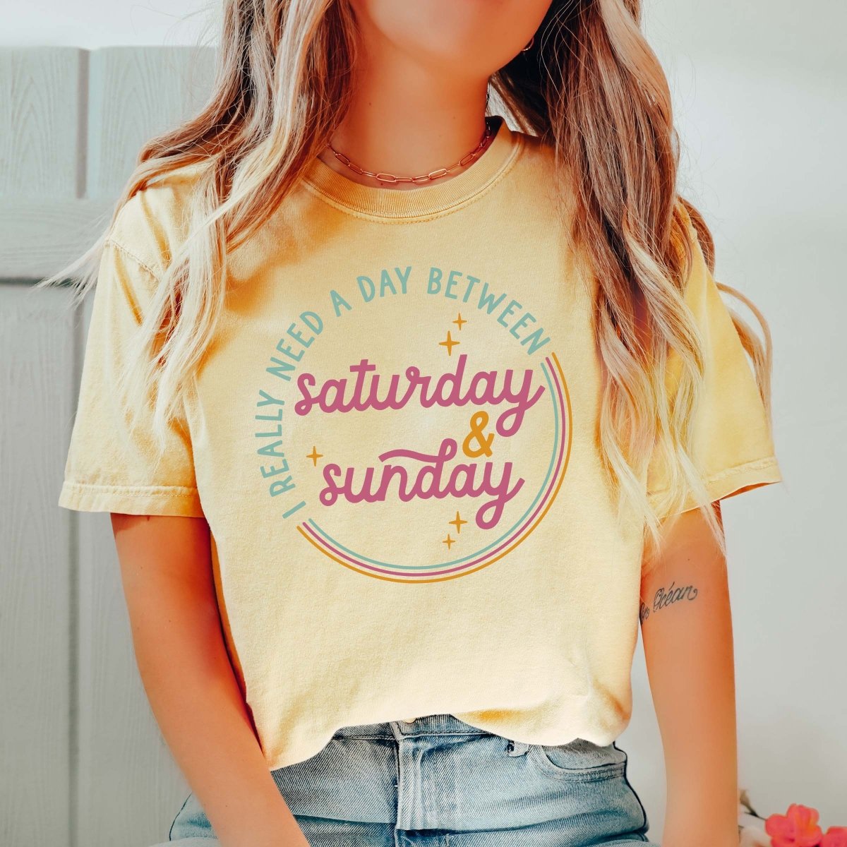 Day Between Saturday and Sunday Comfort Colors Tee - Limeberry Designs