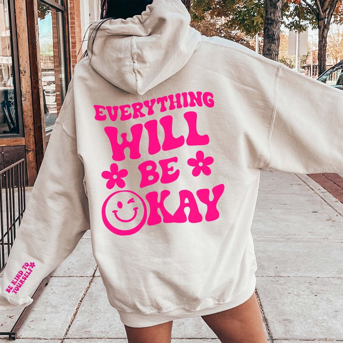 Everything Will Be OK Wholesale Hoodie With Sleeve Design - Limeberry Designs