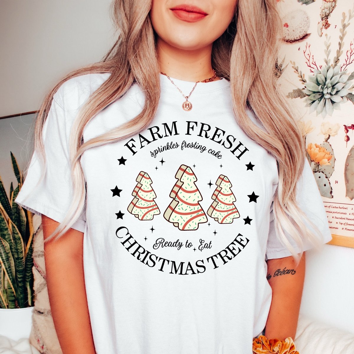 Farm Fresh Frosted Christmas Trees Comfort color Wholesale tee - Limeberry Designs