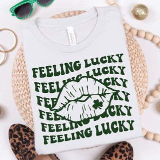 Feeling Lucky Lips Green Tee - Limeberry Designs