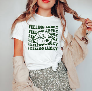 Feeling Lucky Lips Green Tee - Limeberry Designs