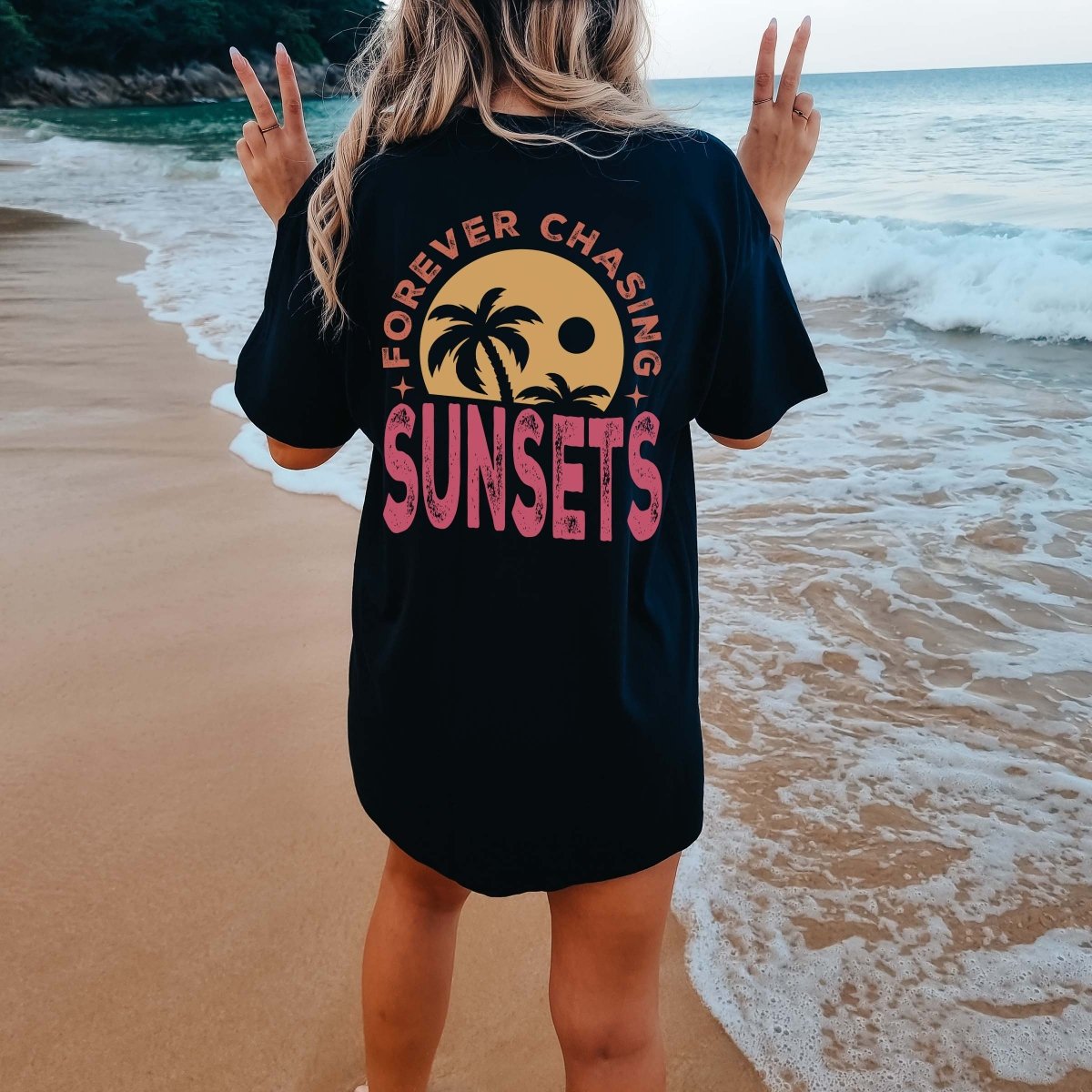 Forever Chasing Sunsets * Back Graphic * Comfort Color - Limeberry Designs
