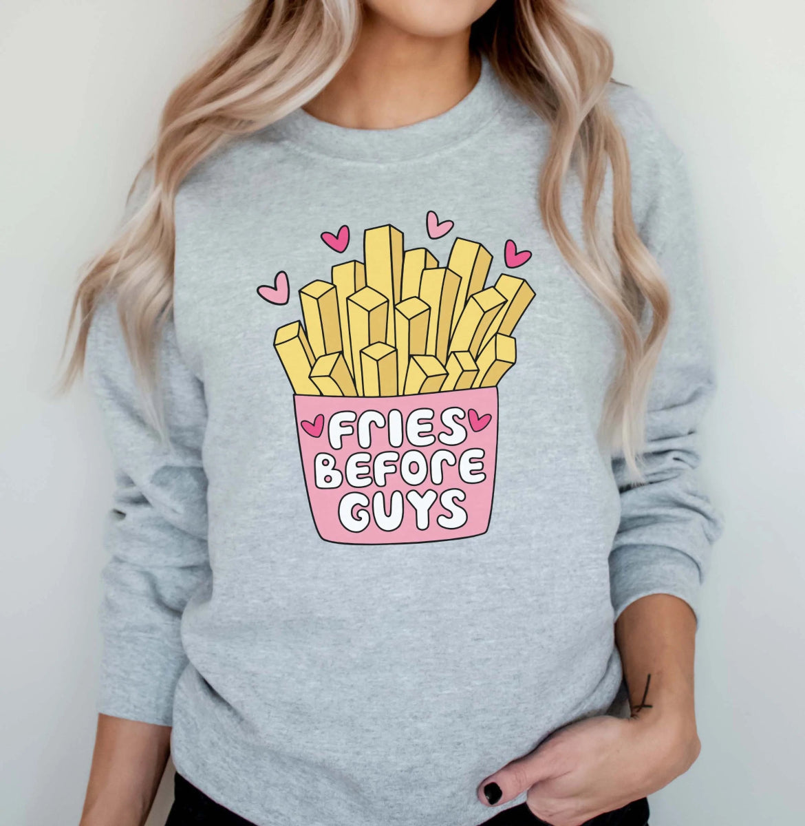 Fries Before Guys Wholesale Crewneck Sweatshirt - Limeberry Designs