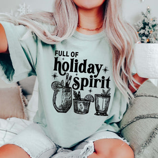Full of Holiday Spirit Comfort Color Tee - Limeberry Designs