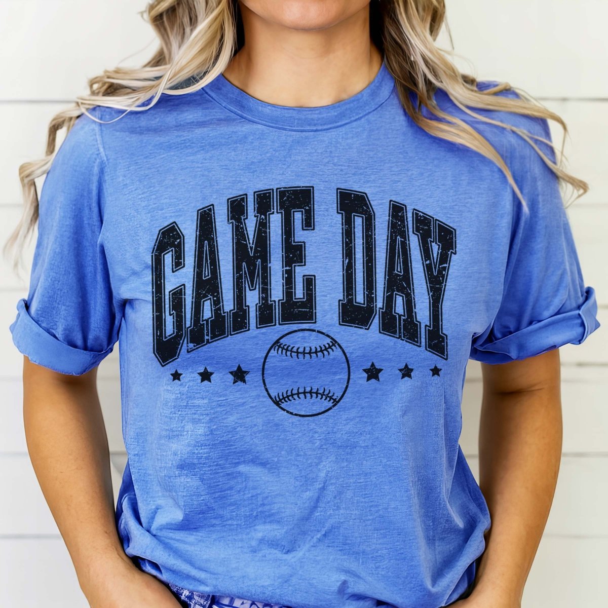 Game Day Baseball And Stars Tee - Limeberry Designs