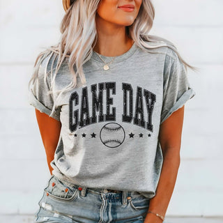 Game Day Baseball And Stars Tee - Limeberry Designs