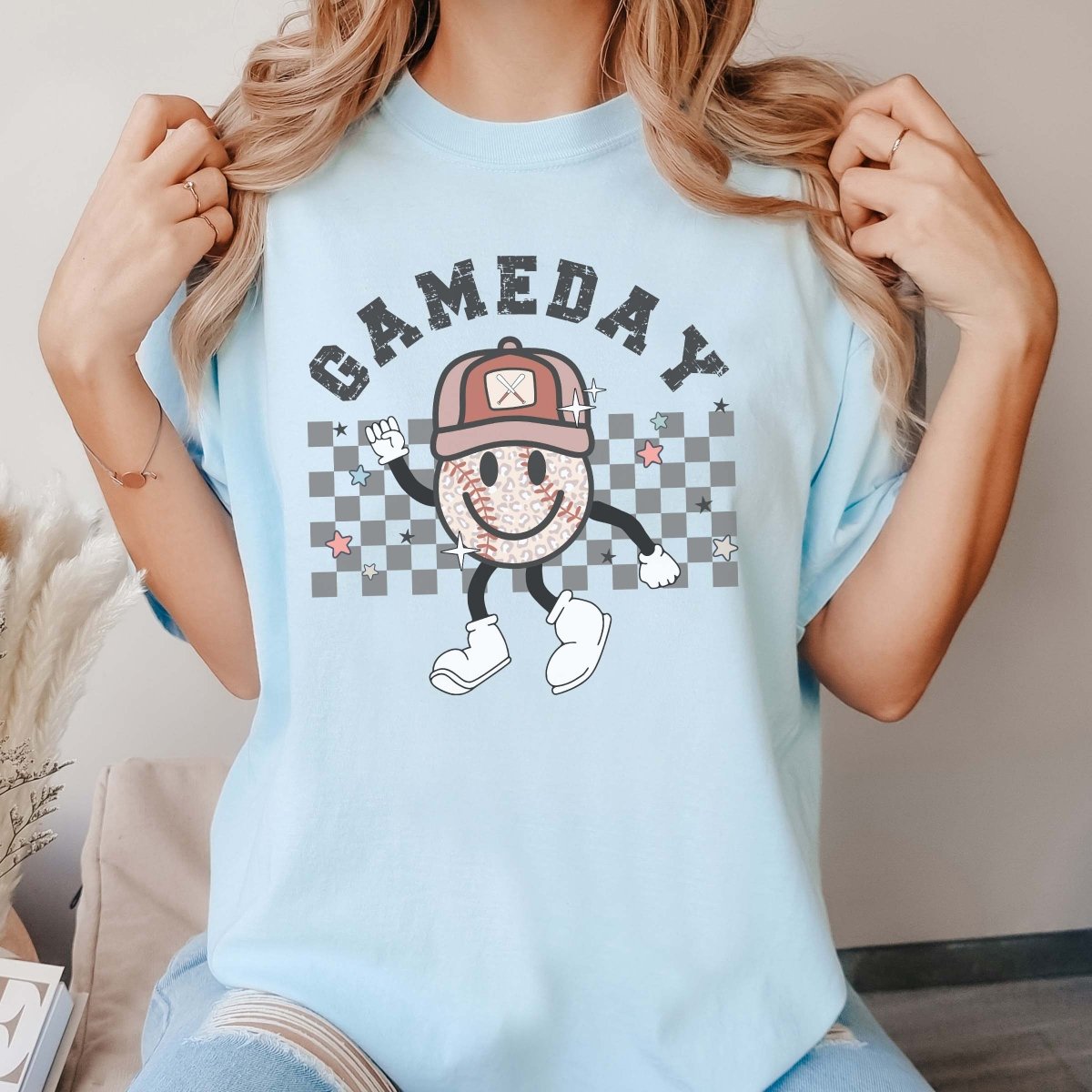 Game Day Baseball Leopard Comfort Color Tee - Limeberry Designs