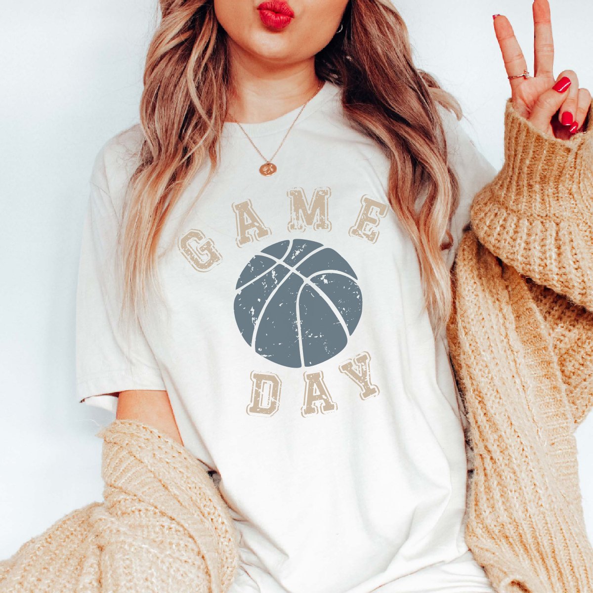 Game Day Blue Basketball Tee - Limeberry Designs
