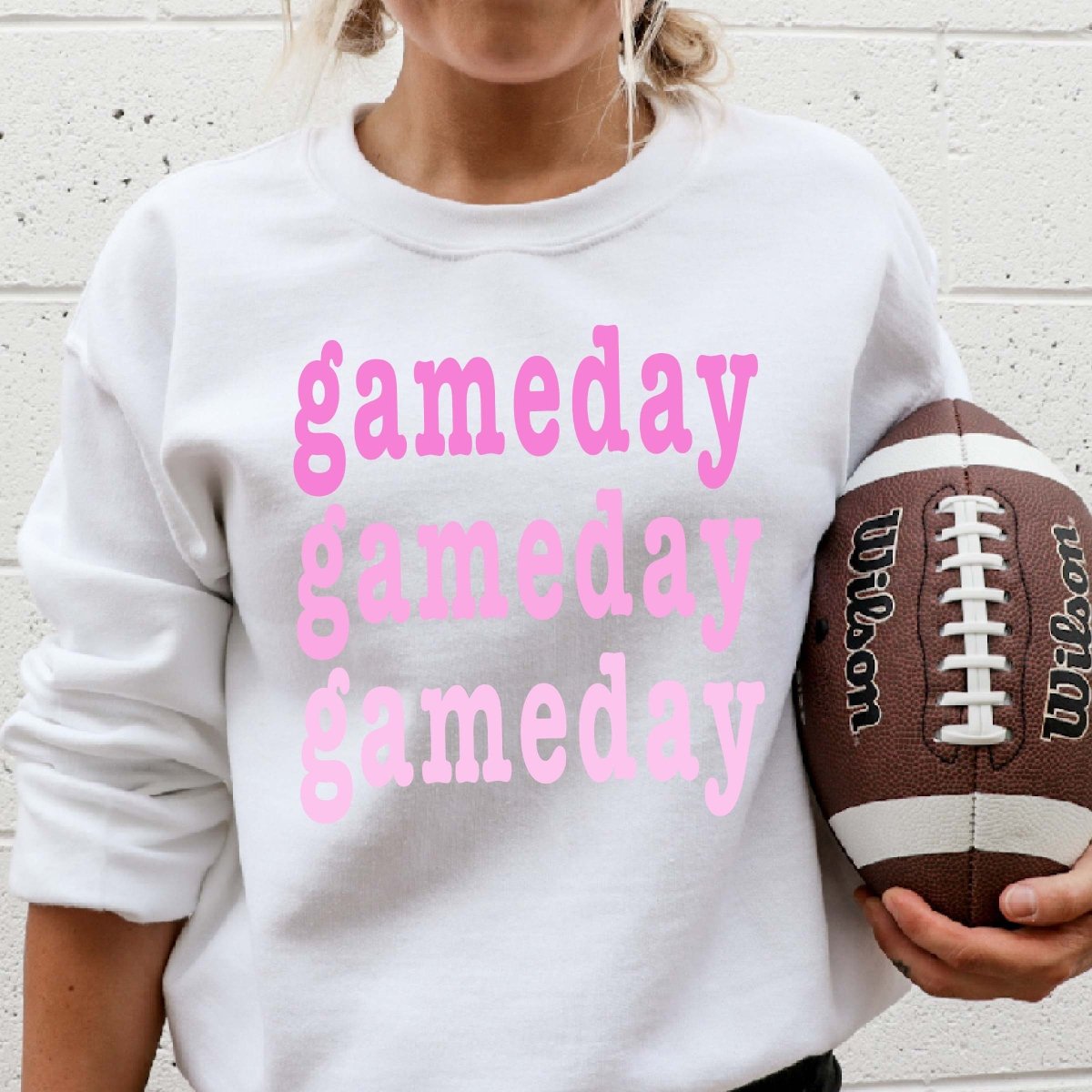 Game Day Repeat Pink Crew - Limeberry Designs