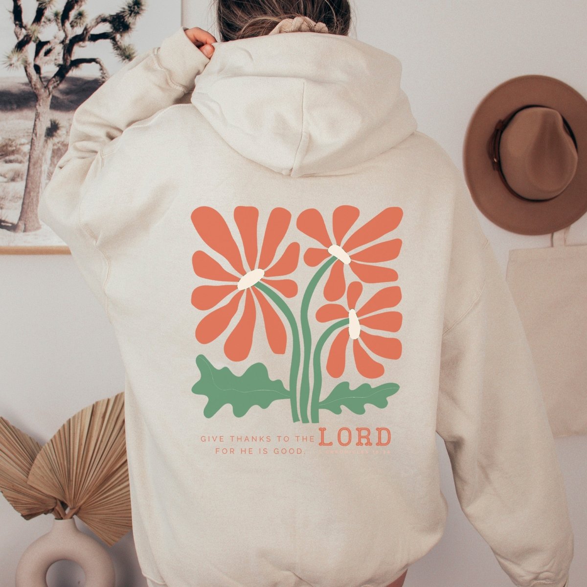 Give Thanks to the Lord Back of Hoodie Limeberry Designs T Shirt