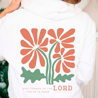 Give Thanks to the Lord Back of Wholesale Hoodie - Limeberry Designs