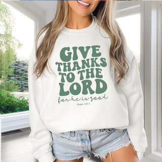 Give Thanks to the Lord Wholesale Crew Sweatshirt - Limeberry Designs