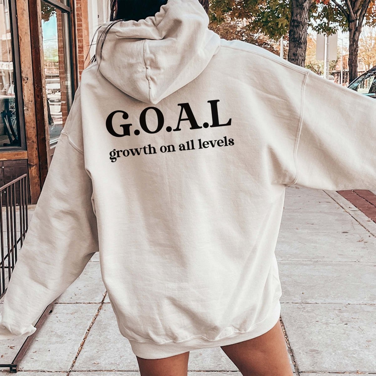 G.O.A.L.(growth on all levels) | Back Design hooded Sweatshirt - Limeberry Designs