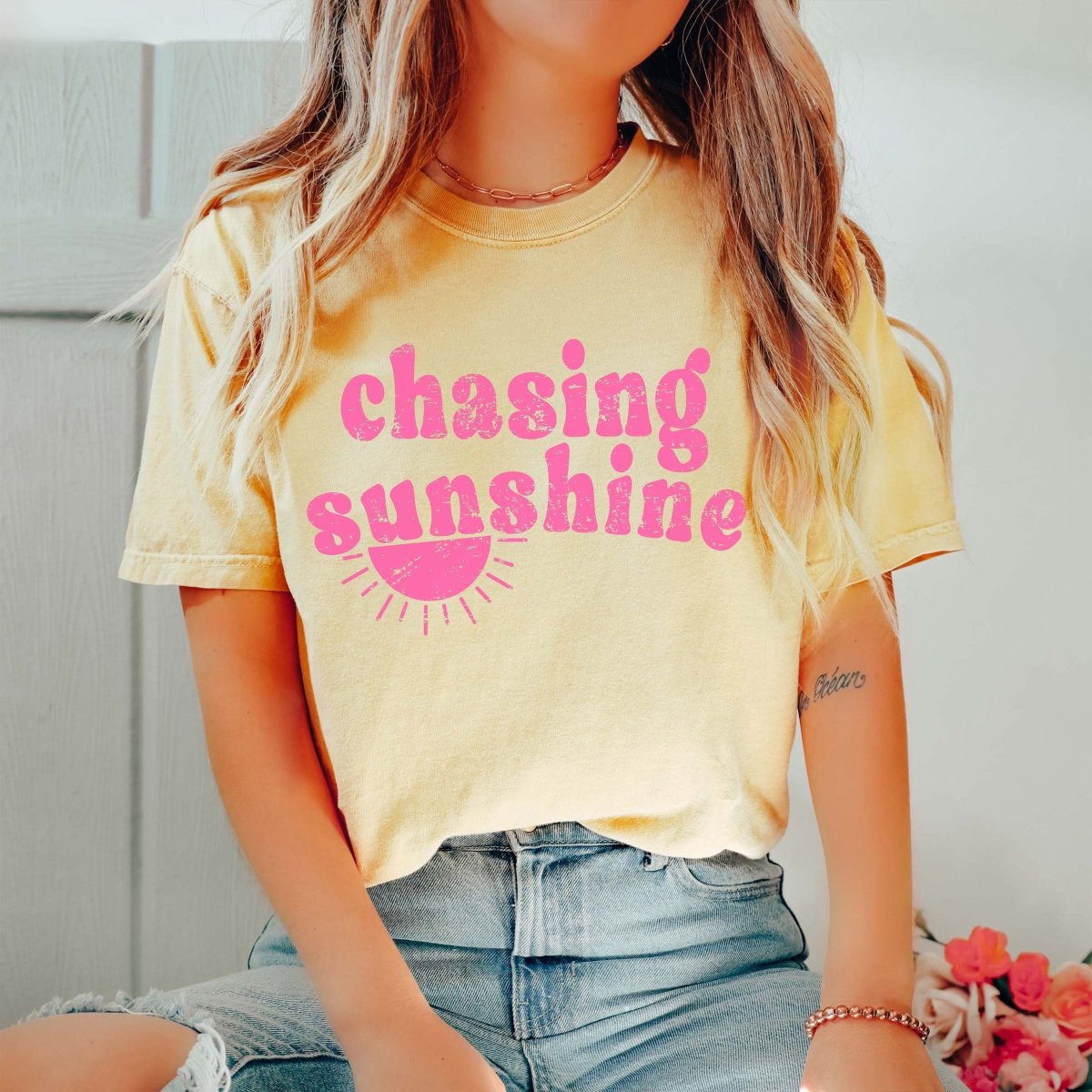 Graphic Of The Month Chasing Sunshine Comfort Colors Tee - Limeberry Designs