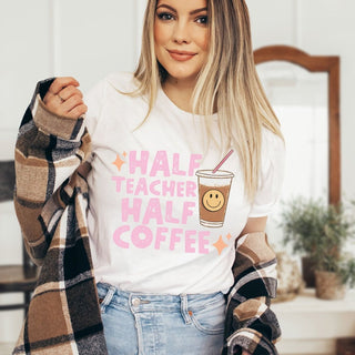 Half teacher Half Coffee Wholesale Tee - Limeberry Designs