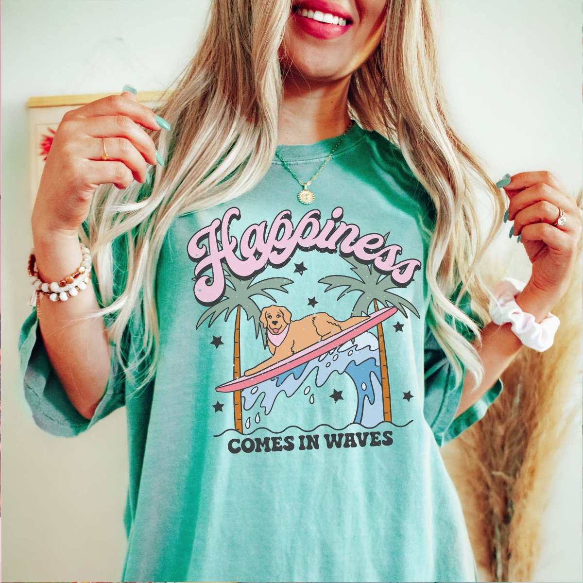 Happiness Comes in Waves Comfort Color - Limeberry Designs