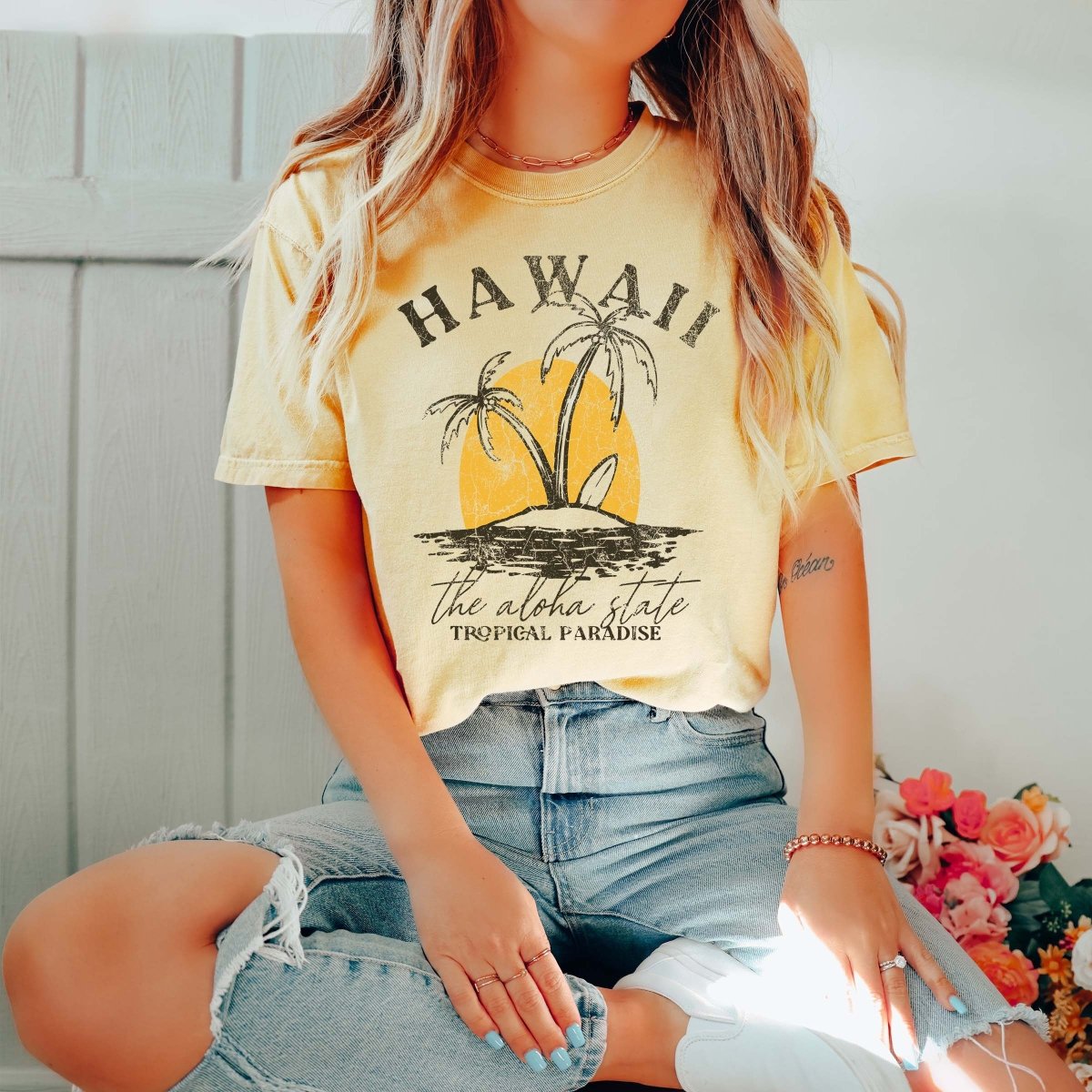 Hawaii Tropical Paradise Comfort Color Tee - Limeberry Designs