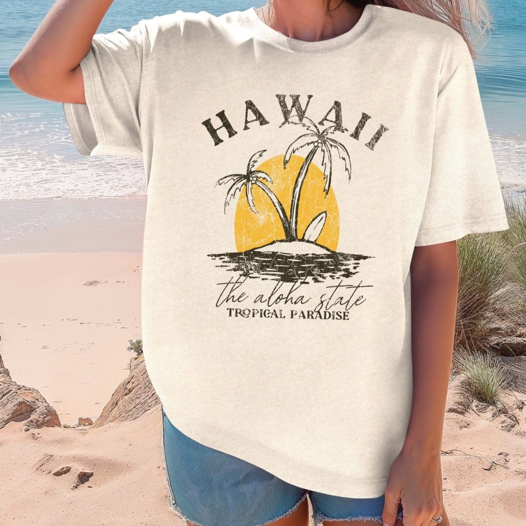 Hawaii Tropical Paradise Comfort Color Tee - Limeberry Designs