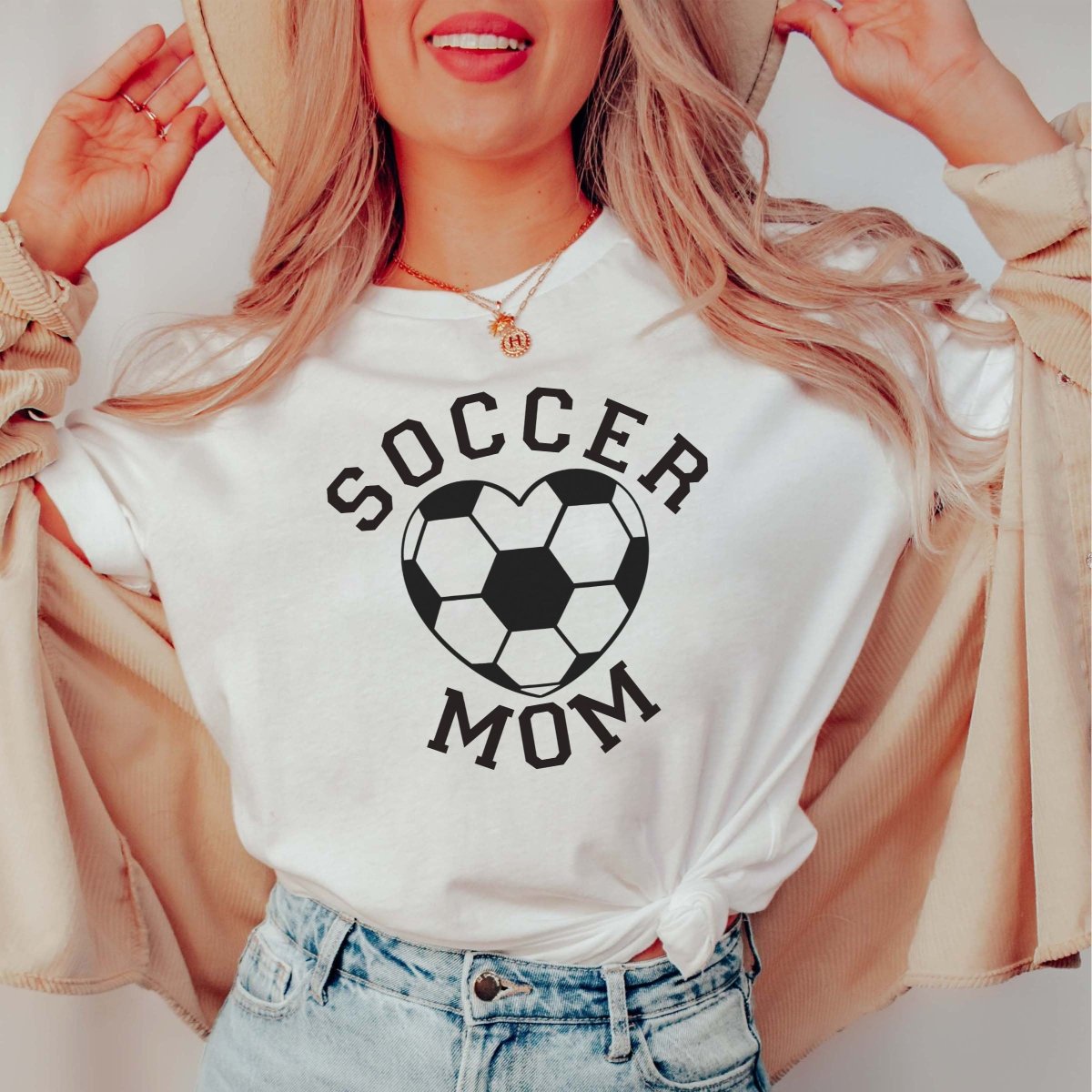 Heart Soccer Mom Tee - Limeberry Designs