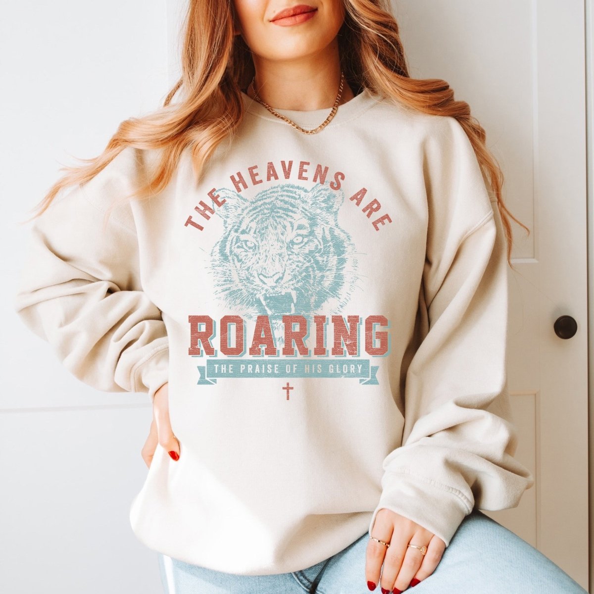 Heavens are Roaring Crew Sweatshirt - Limeberry Designs
