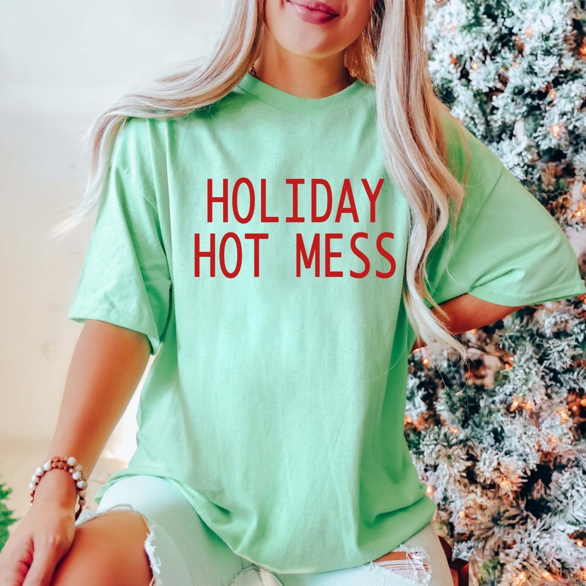 Holiday Hot Mess Comfort Color Wholesale Tee - Limeberry Designs