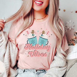Holiday Vibes Mugs Bella Graphic Wholesale Tee - Limeberry Designs