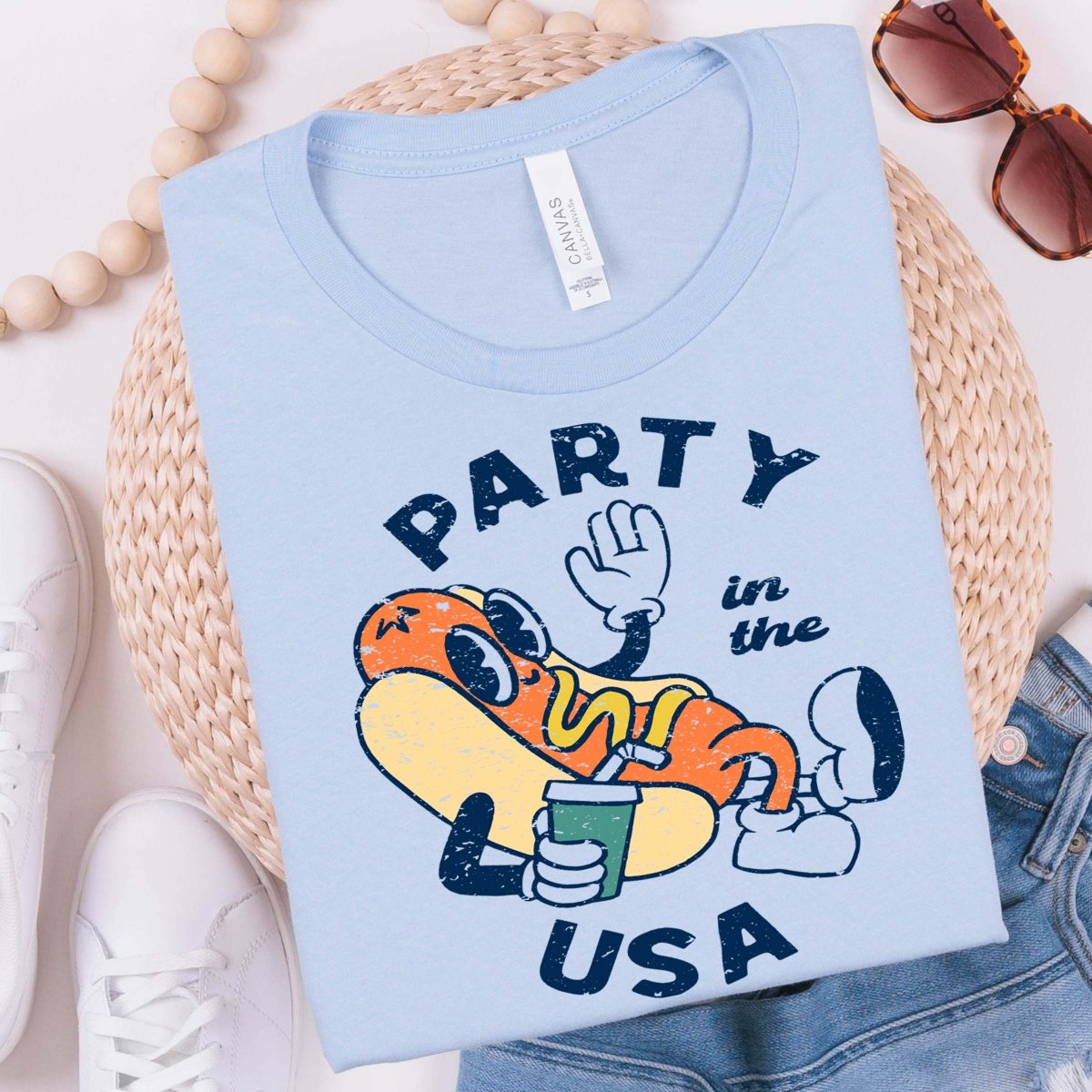 Hotdog Party in the USA Tee - Limeberry Designs